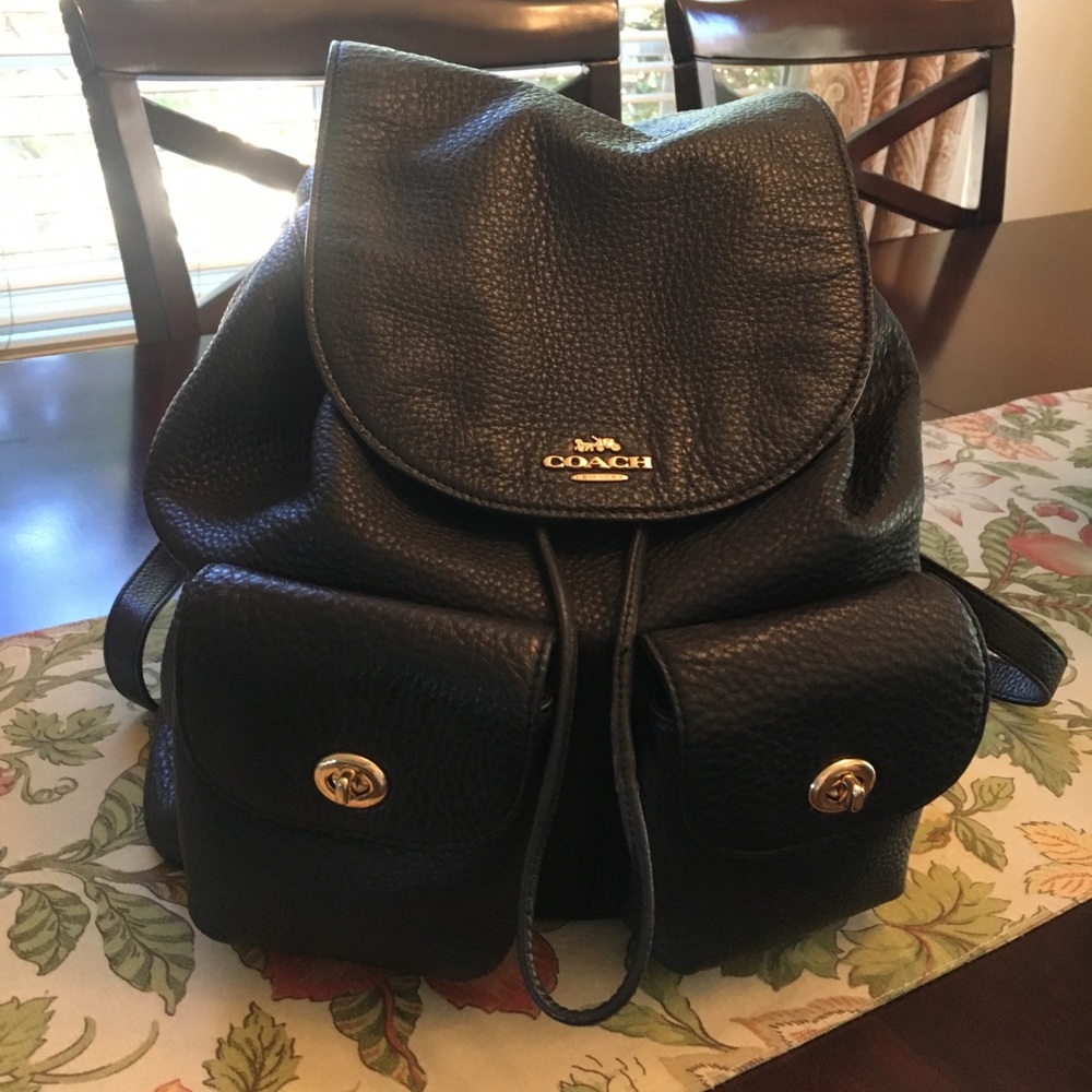 Coach Charlie Backpack Black Leather